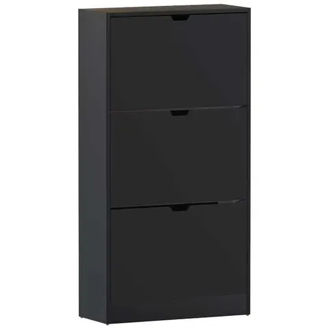 BOXED VIDA 3 DRAWER SHOE CABINET - BLACK (1 BOX)