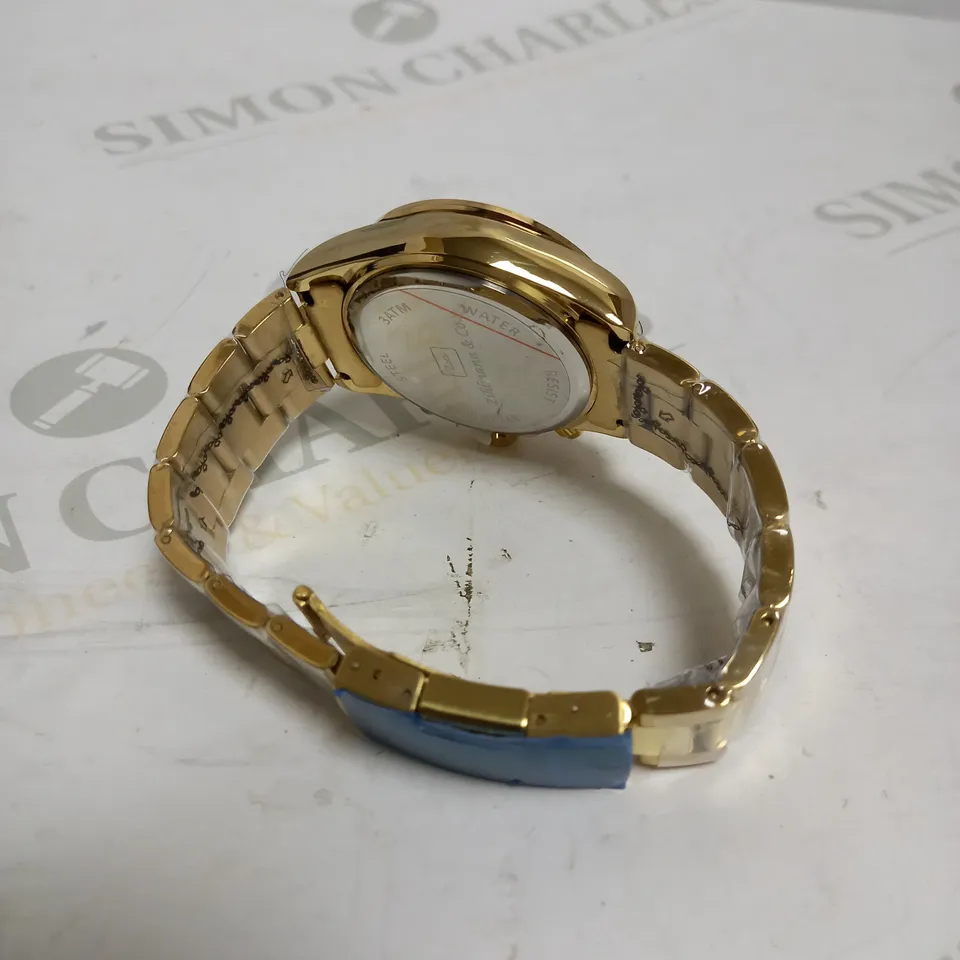 MENS ZIHLMANN & CO Z400 WATCH – CHRONOGRAPH MOVEMENT – GOLD COLOUR STAINLESS STEEL STRAP – GREEN DIAL – 3ATM WATER RESISTANT 