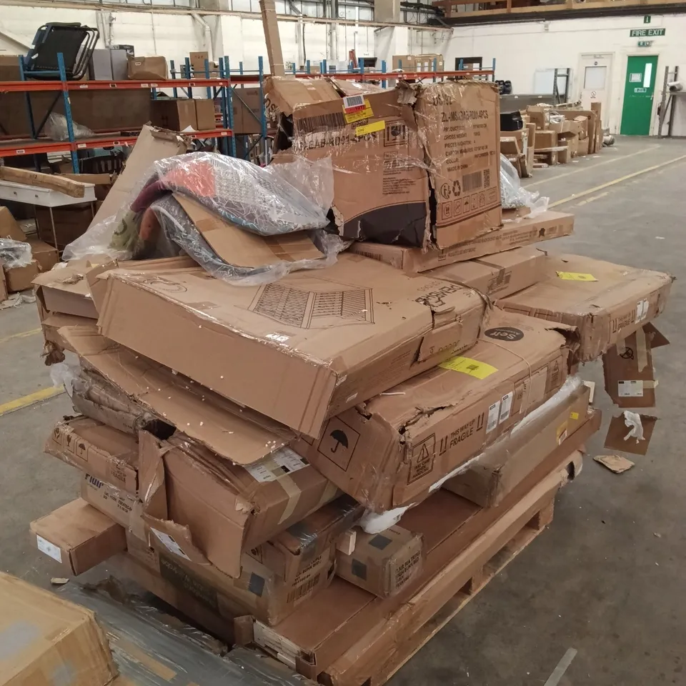 PALLET OF ASSORTED, INCOMPLETE FURNITURE PARTS AND PIECES