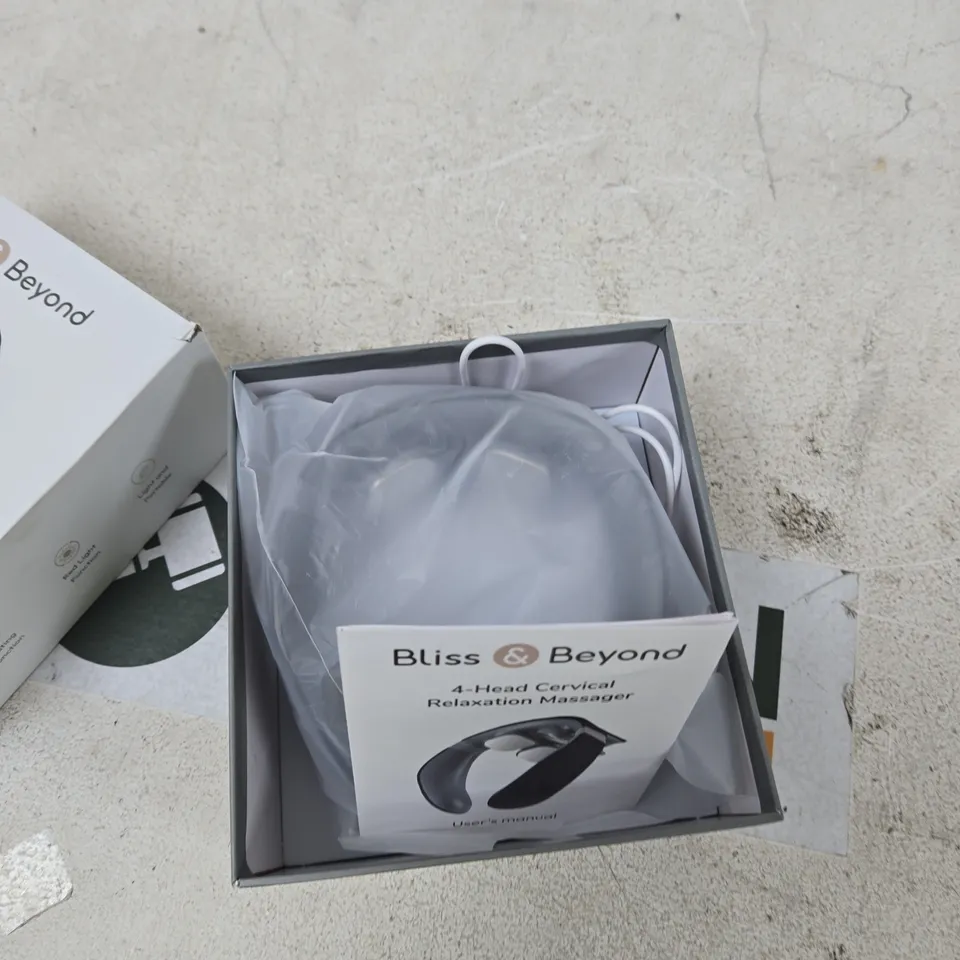 BLISS & BEYOND 4-HEAD CERVICAL RELAXATION MASSAGER – BOXED