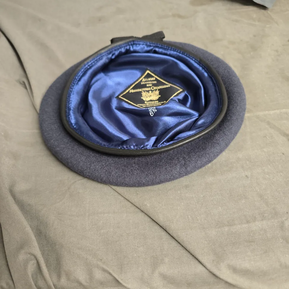 ALLARMS MARKETING AND MANUFACTURING ORGANISATION BLUE WOOL BERET (SIZE 54 6 3/4)