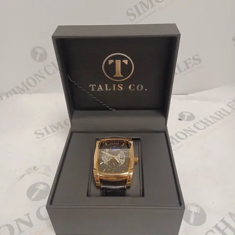 MENS TALIS CO WATCH – MOON PHASE MOVEMENT – SUB DIAL – GENUINE LEATHER STRAP 