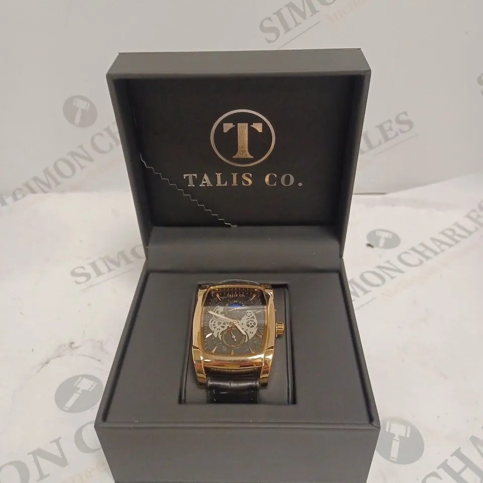 MENS TALIS CO WATCH – MOON PHASE MOVEMENT – SUB DIAL – GENUINE LEATHER STRAP 