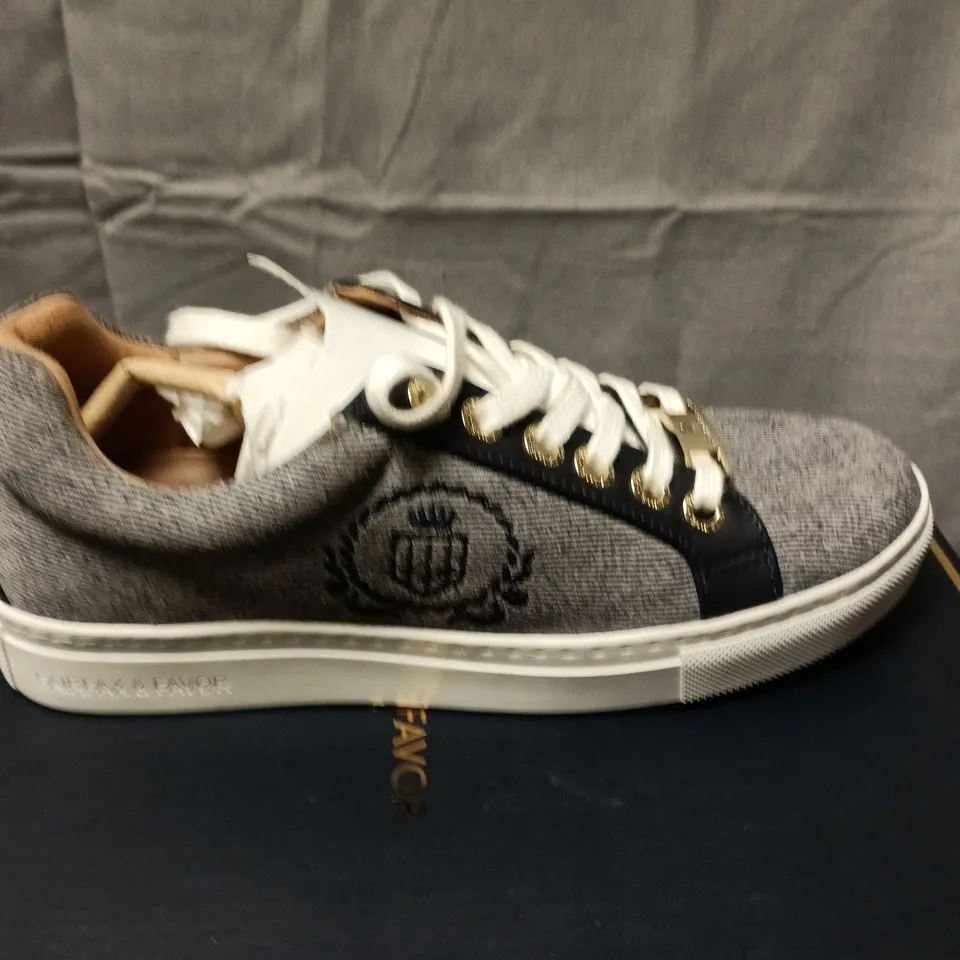 BOXED FAIRFAX & FAVOR WOMEN'S RICHMOND TRAINER DENIM SUEDE – UK 5 (US 7, EUR 38)