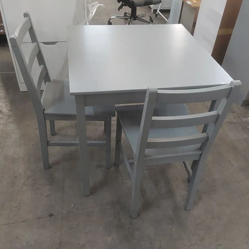 WOODEN TABLE AND 2 CHAIRS SET - GREY