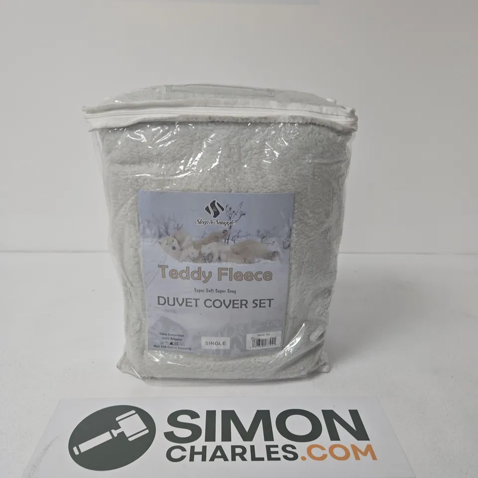 SLEEP & SNUGGLE TEDDY FLEECE DUVET COVER SET - SINGLE