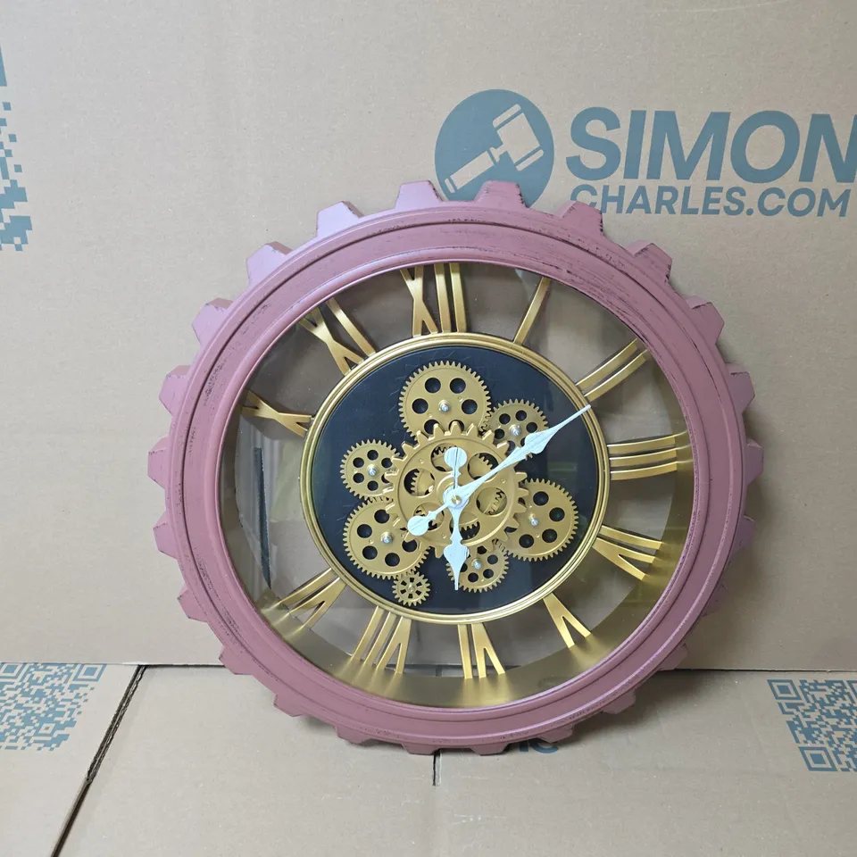 BLISS & BEYOND BROWN GEAR WALL CLOCK 