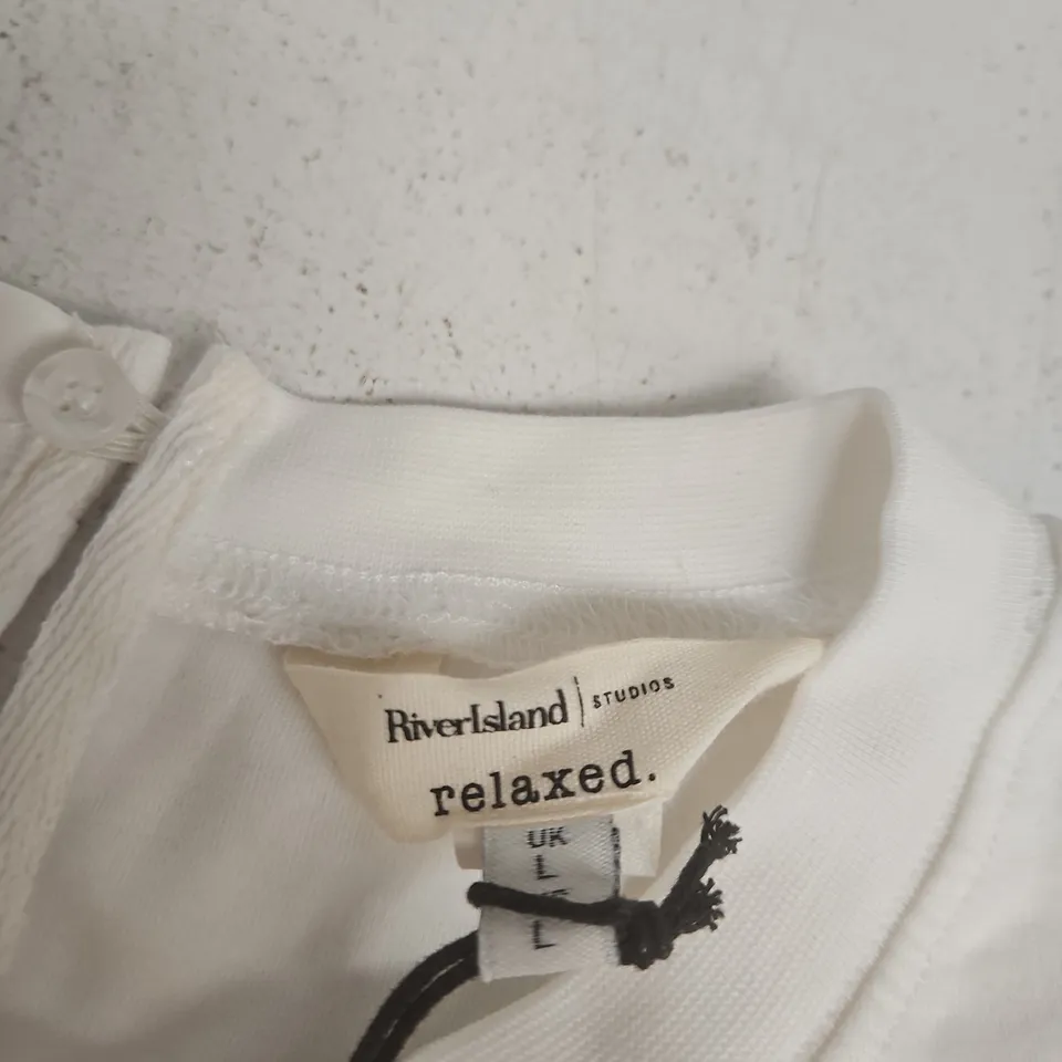 RIVER ISLAND STUDIOS RELAXED WHITE TOP – UK L
