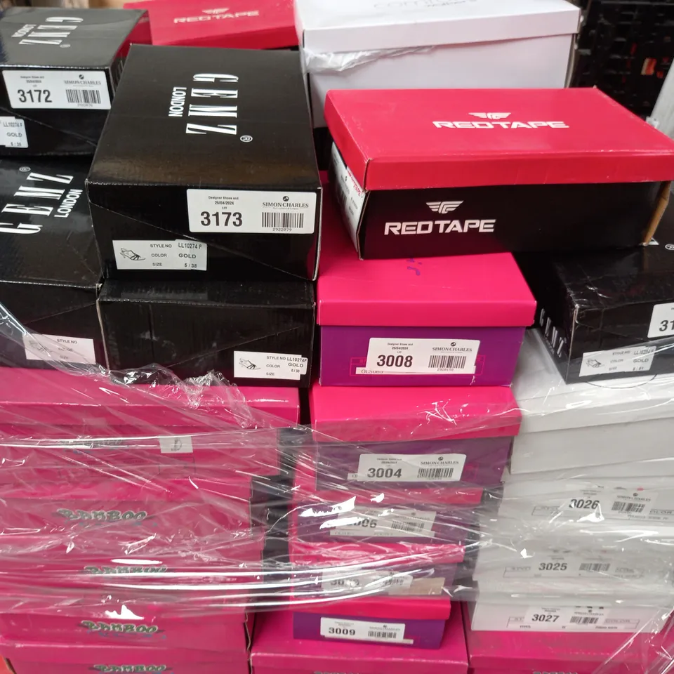 PALLET OF APPROXIMATELY 75 ASSORTED BOXED PAIRS SHOES AND FOOTWEAR ITEMS IN VARIOUS STYLES AND SIZES TO INCLUDE GEMZ LONDON, RED TAPE, COMFORT WALKERS, ETC - COLLECTION ONLY