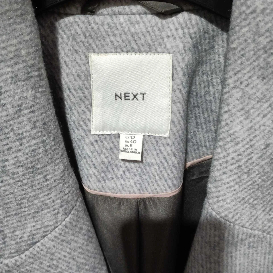 NEXT WOMEN'S GREY WOOL-BLEND COAT – UK 12