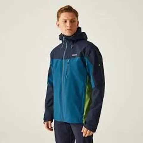 BRAND NEW REGATTA MEN'S BIRCHDALE RAIN JACKET IN BLUE & NAVY - UK XXL