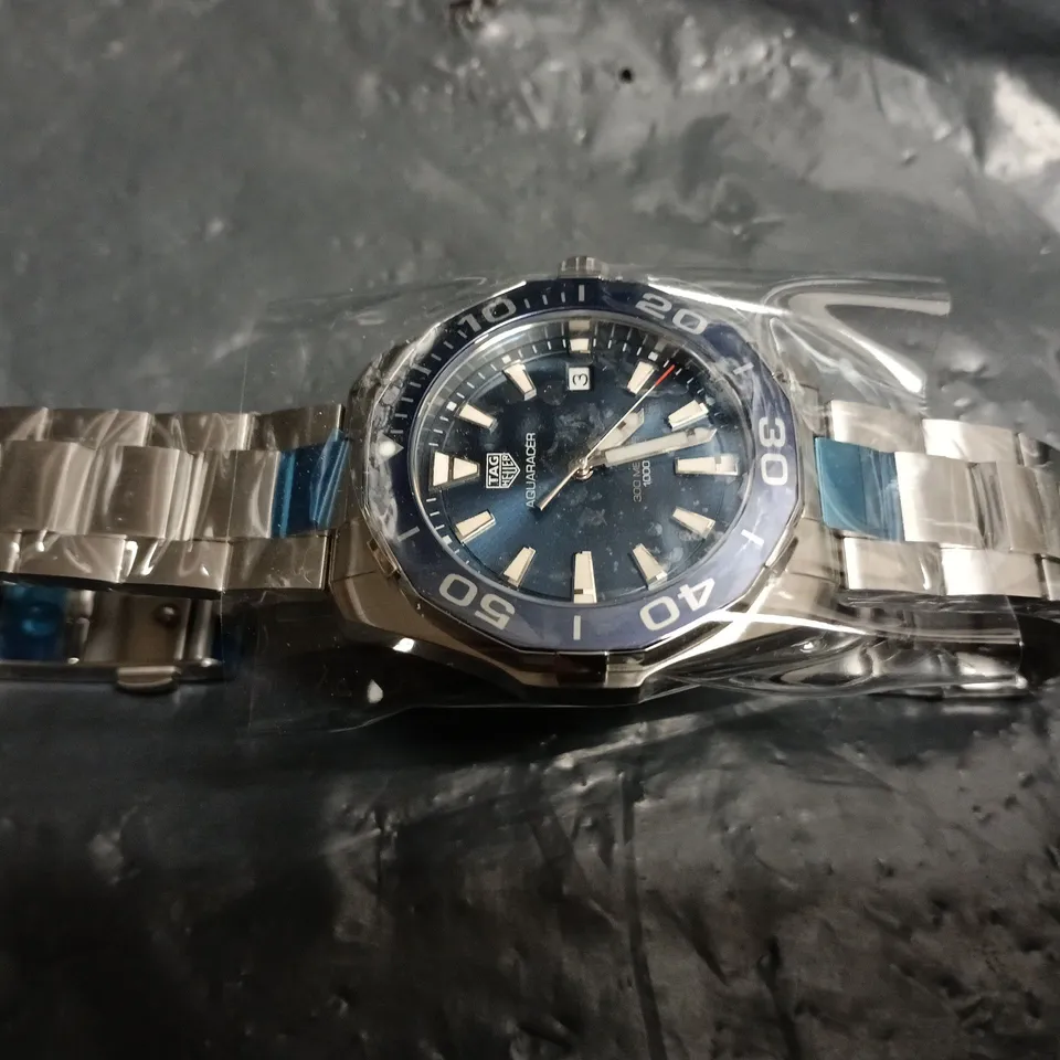 TAG HEUER AQUARACER DIVER'S WATCH – BLUE DIAL, STAINLESS STEEL – BOXED