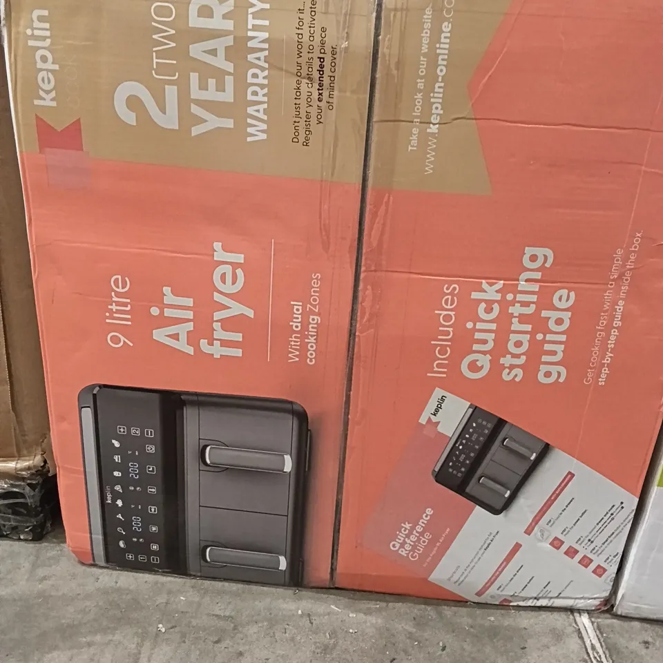 BOXED KEPLIN 9 LITRE AIR FRYER WITH DUAL COOKING ZONES