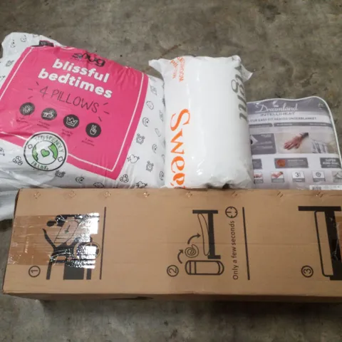 PALLET CONTAINING ASSORTED BEDDING INCLUDING MATTRESS, PILLOWS & HEATED UNDERBLANKET