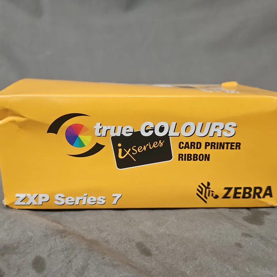 BOX OF APPROX 10 ASSORTED HOUSEHOLD ITEMS TO INCLUDE ZEBRA ZXP SERIES 7 CARD PRINTER RIBBON – TRUE COLOURS IXSERIES, WALLPAPER AND RUBBER BANDS - COLLECTION ONLY