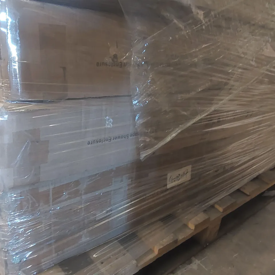 PALLET CONTAINING A LARGE QUANTITY OF ASSORTED SHOWER CABIN PARTS ECT