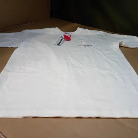 AAPE OFF WHITE/LOGO TEE - LARGE