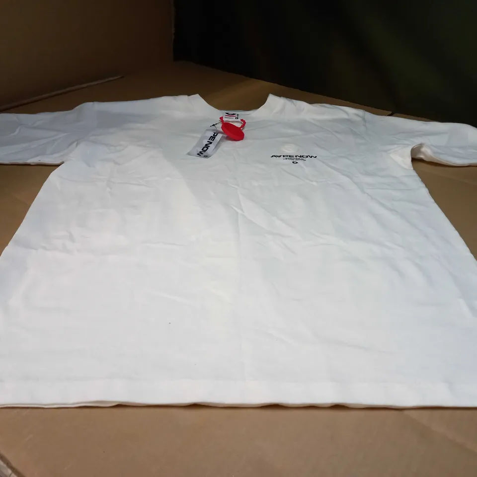 AAPE OFF WHITE/LOGO TEE - LARGE