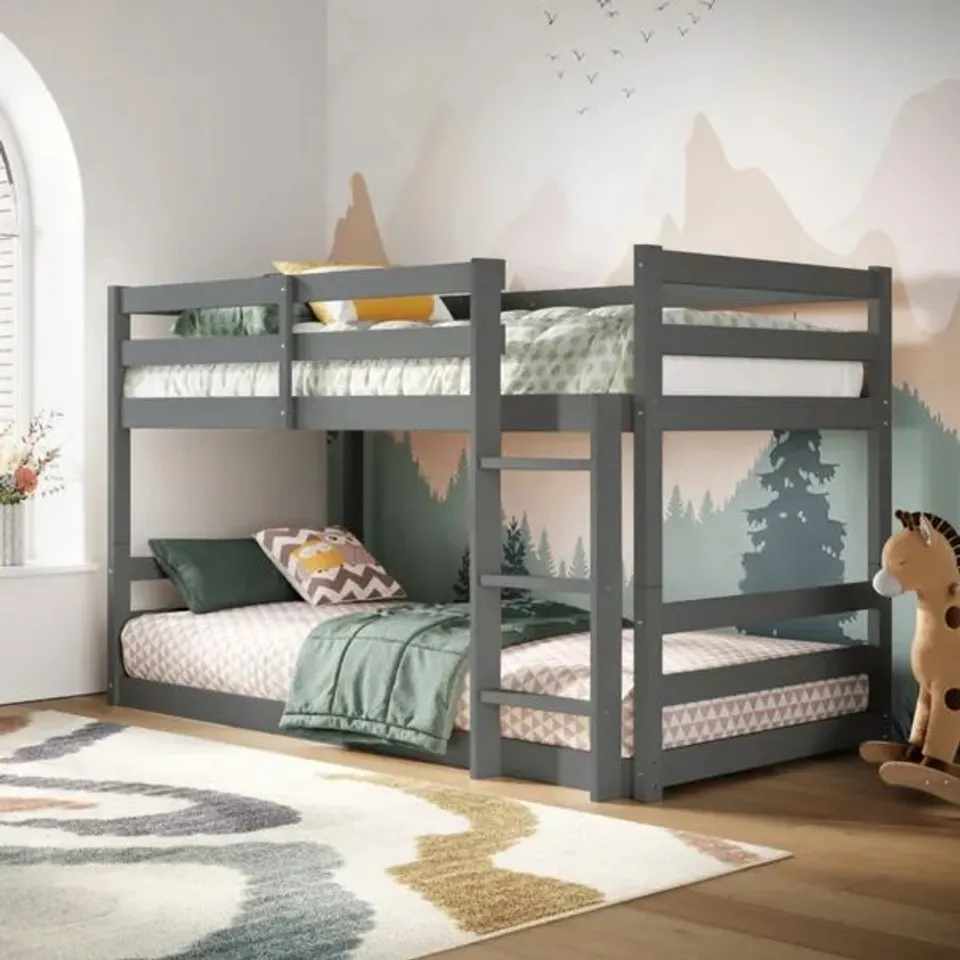 BOXED FLAIR SHASHA LOW SHORTY BUNK BED - GREY (2 BOXES)