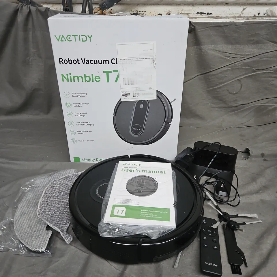 BOXED VACTIDY ROBOT VACUUM CLEANER NIMBLE T7