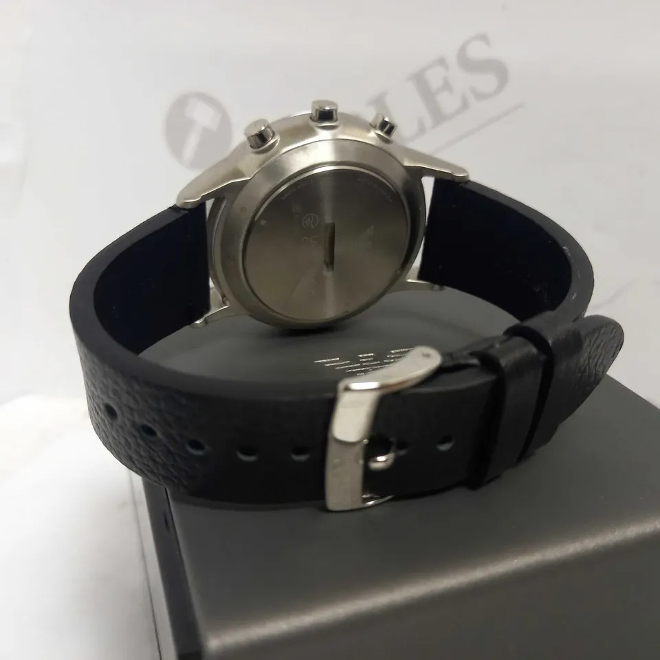 EMPORIO ARMANI BLACK MENS CONNECT LEATHER WATCH RRP £240
