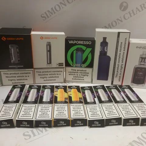 BOX OF APPROX 30 ASSORTED GEEKBAR PEACH ICE DISPOSABLE VAPES