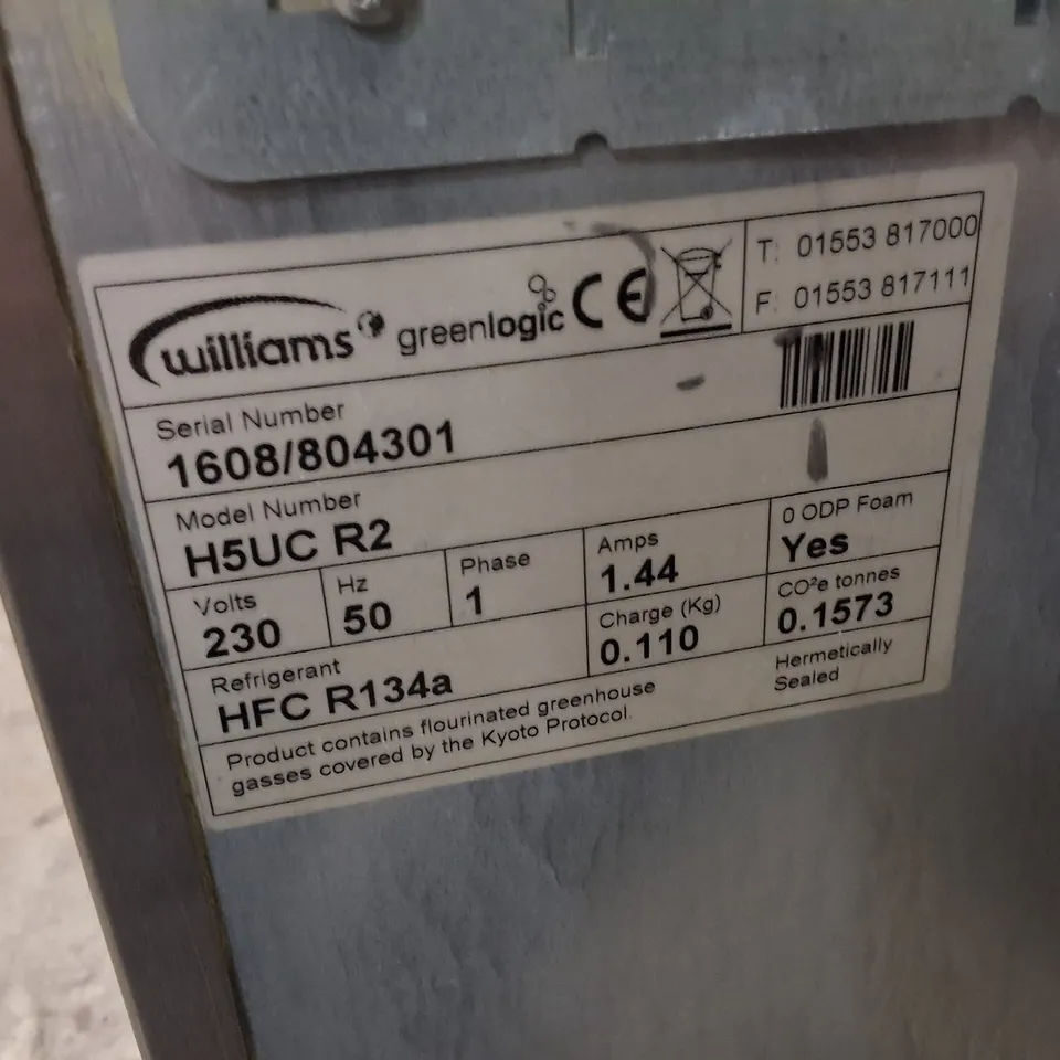 WILLIAMS H5UC R2 COMMERCIAL UNDERCOUNTER REFRIGERATOR