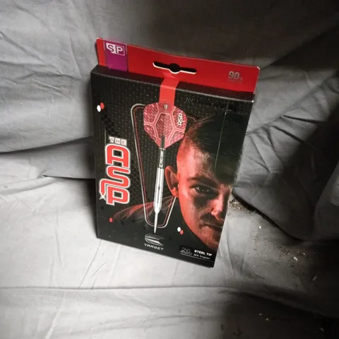 THE ASP NATHAN ASPINALL TARGET DARTS SET – STEEL TIP, BOXED 