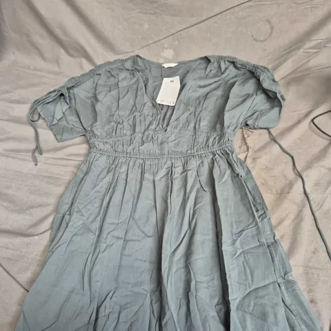 HUSH GRACE COTTON MINI BEACH DRESS – SAGE GREEN – UK M/L