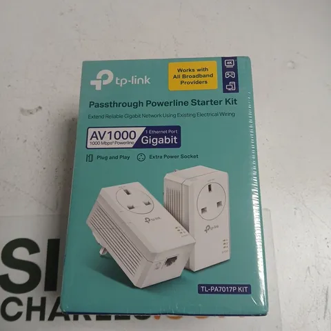 TP-LINK PASSTHROUGH POWERLINE STARTER KIT AV1000 (TL-PA7017P KIT) – BOXED