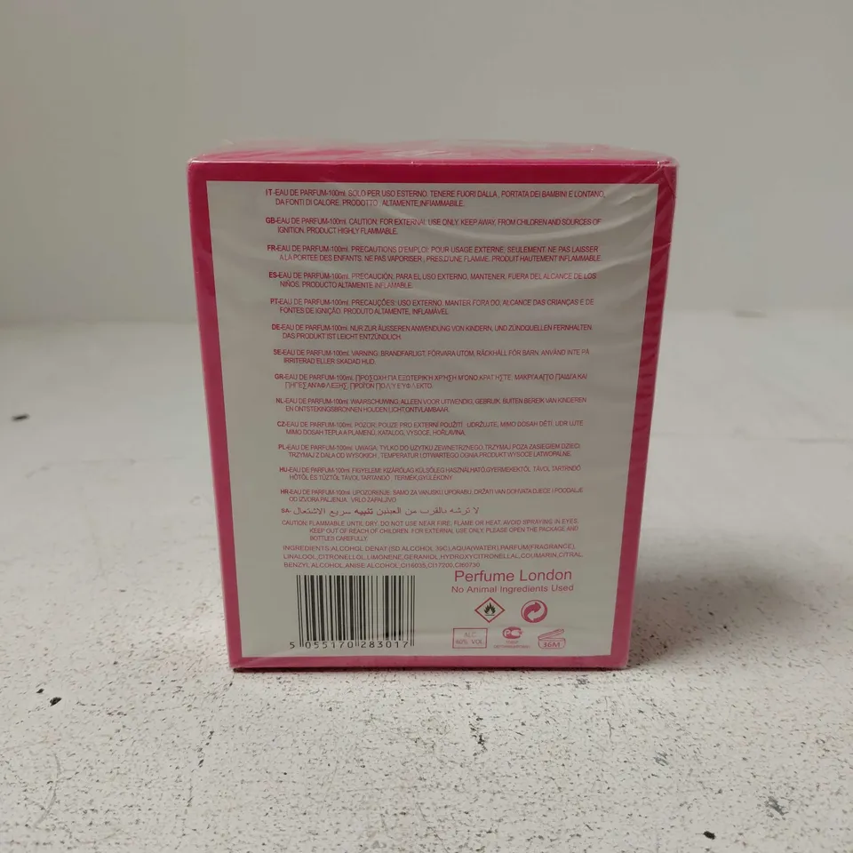 BOXED AND SEALED FINE PERFUMERY PINK VALENTINE EAU DE PARFUM 100ML