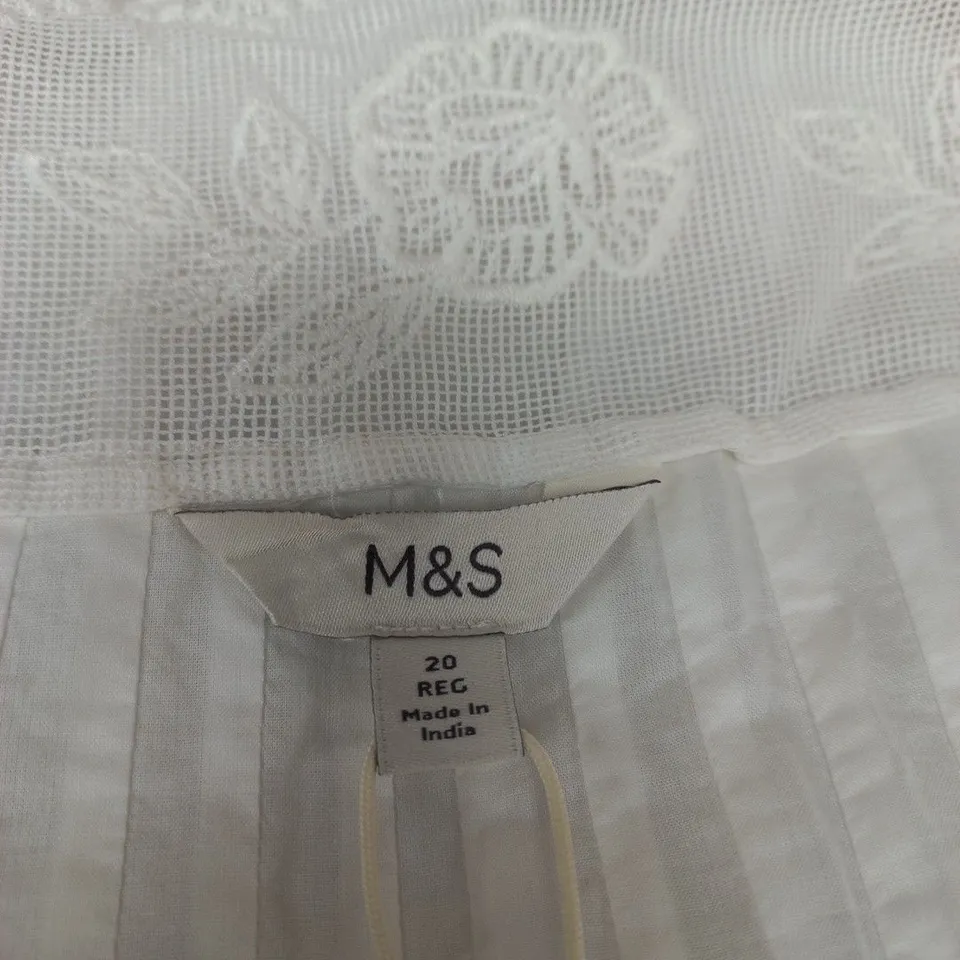 M&S WOMEN’S WHITE LACE DRESS/TOP, UK 20 (REC) – MADE IN INDIA