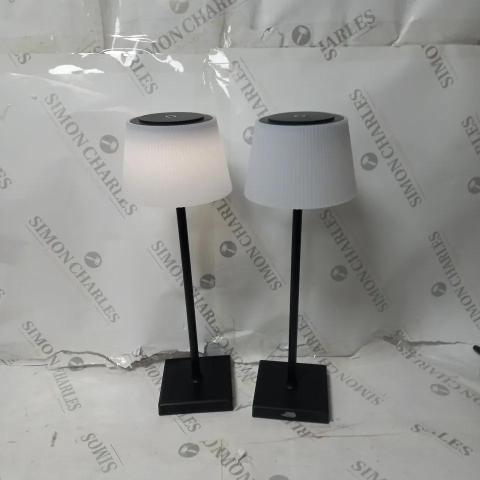 BOXED SFIXX SET OF 2 INDOOR/OUTDOOR TOUCH TABLE LIGHTS BLACK