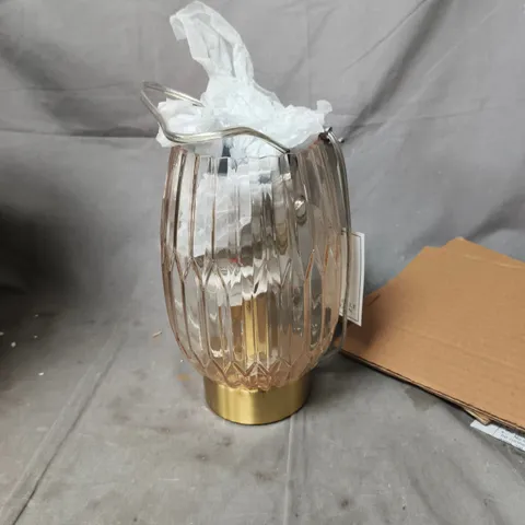 MICHELLE KEEGAN DAPHNE RIBBED PINK LAMP - COLLECTION ONLY