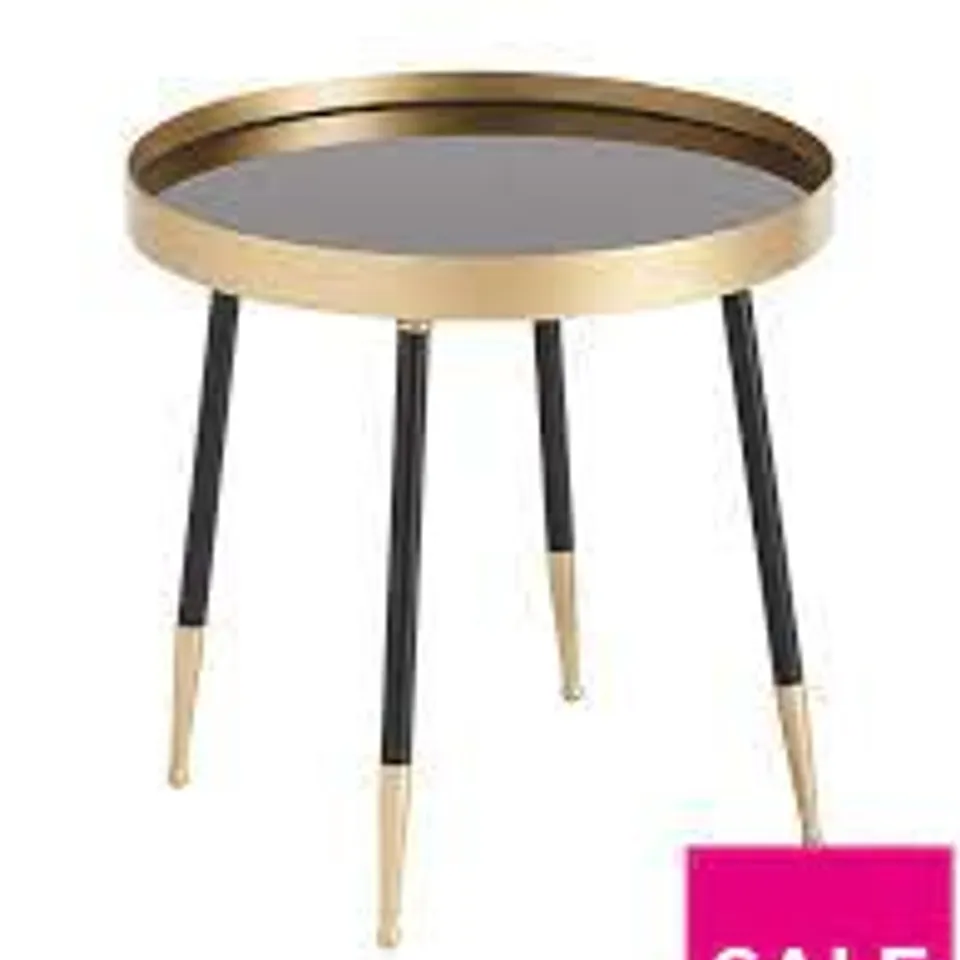HOXED JAYLA ROUND MATT BLACK SIDE TABLE