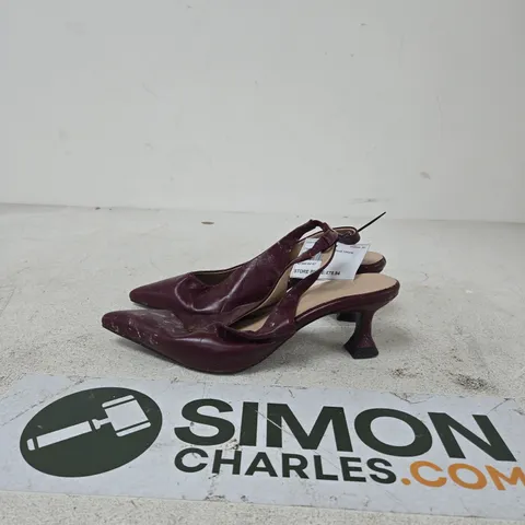 DANSI WOMEN'S BURGUNDY LEATHER SLINGBACK HEELS SIZE EU 40