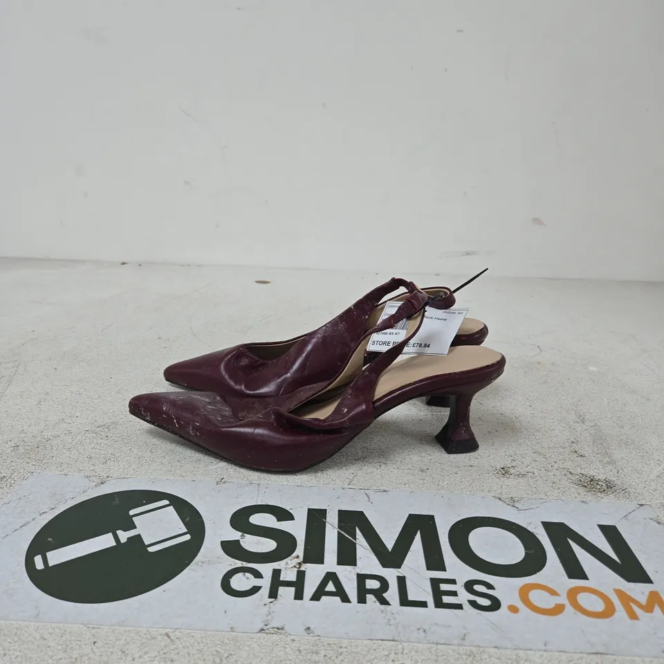 DANSI WOMEN'S BURGUNDY LEATHER SLINGBACK HEELS SIZE EU 40