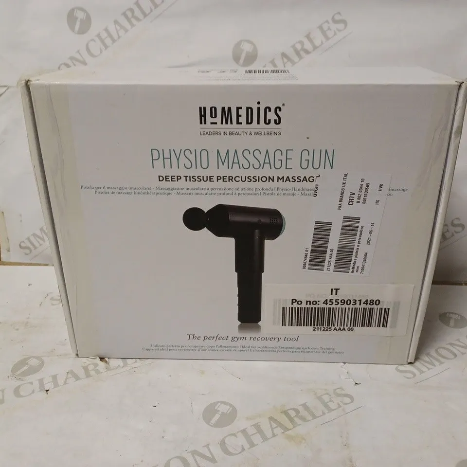 BOXED HOMEDICS PHYSIO MASSAGE GUN DEEP TISSUE MASSAGER