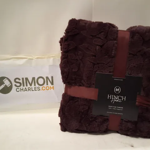 HINCH HOME FAUX FUR THROW – DARK BROWN, 150 X 170 CM