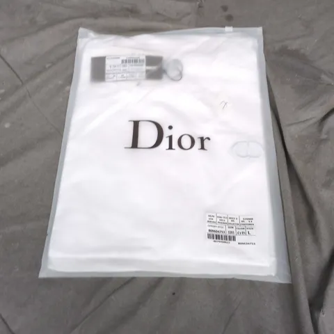 DIOR WHITE COTTON T SHIRT - SIZE L