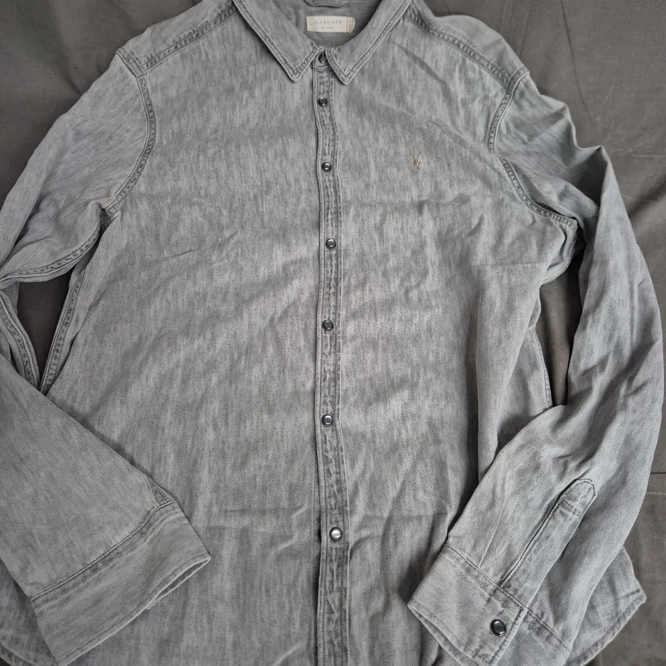 ALLSAINTS DENIM SHIRT – GREY WASHED, XXL