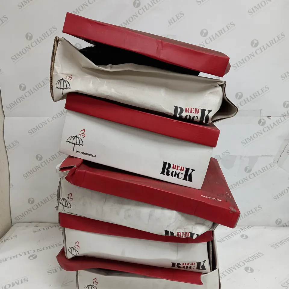 4 BOXED PAIRS OF RED ROCK WATERPROOF BOOTS TO INCLUDE SIZES 3, 6