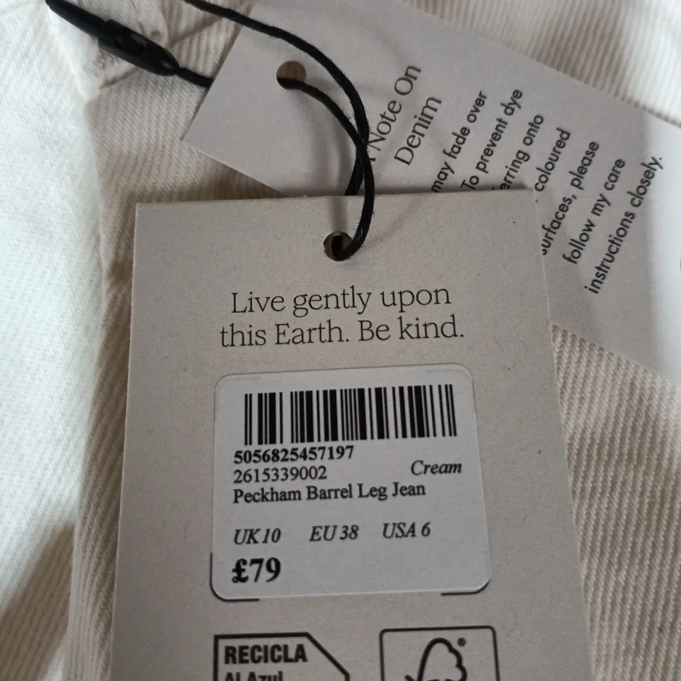 NOBODY'S CHILD PECKHAM BARREL LEG JEANS - UK 10 (EU 38, USA 6)