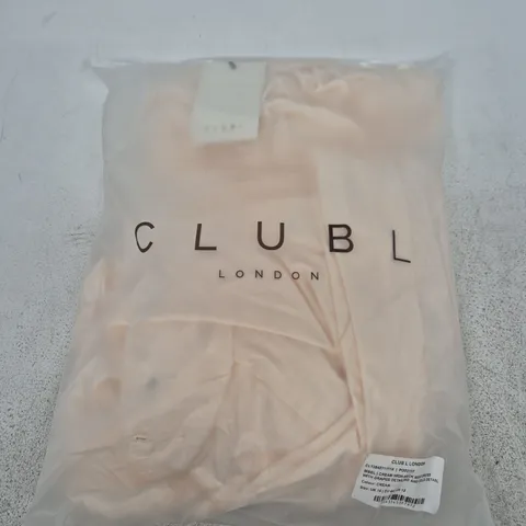 BAGGED CLUB L LONDON SIBEL HIGH-NECK MAXI DRESS, CREAM, UK 16