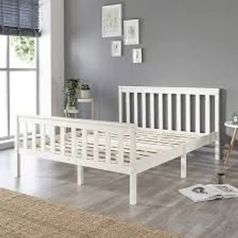 BOXED ASPIRE ATLANTIC BED FRAME//SIZE: SINGLE - WHITE (1 BOX)