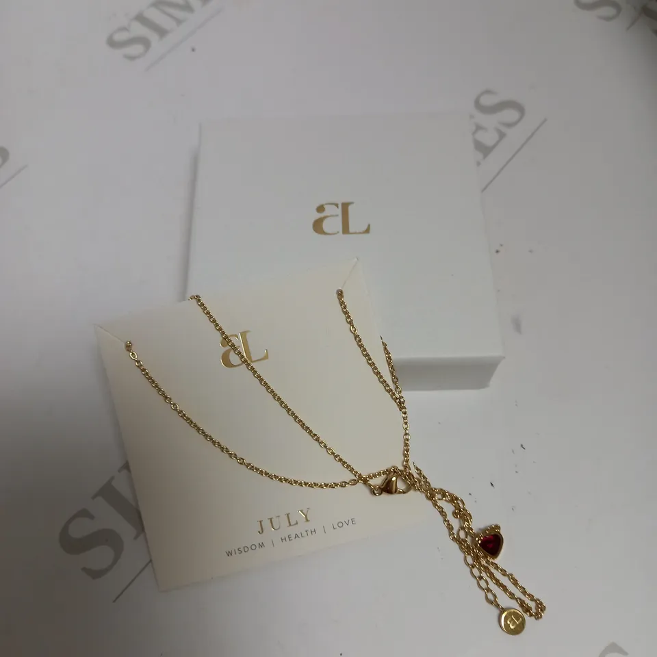 ABBOTT LYON GOLD COLOUR JULY BIRTHDAY PENDANT NECKLACE 