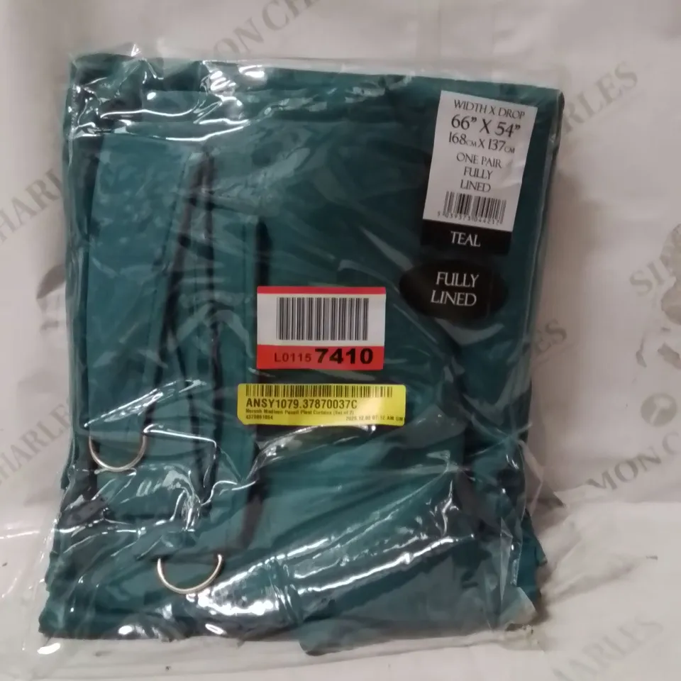 NORUSH MADISON PENCIL PLEAT CURTAINS SET OF 2 66X54"