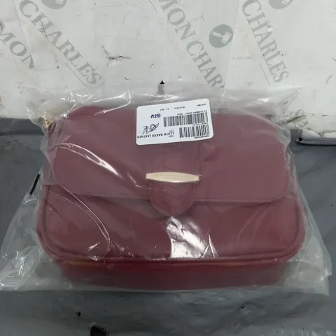 PAUL COSTELLOE RED FAUX LEATHER BAG