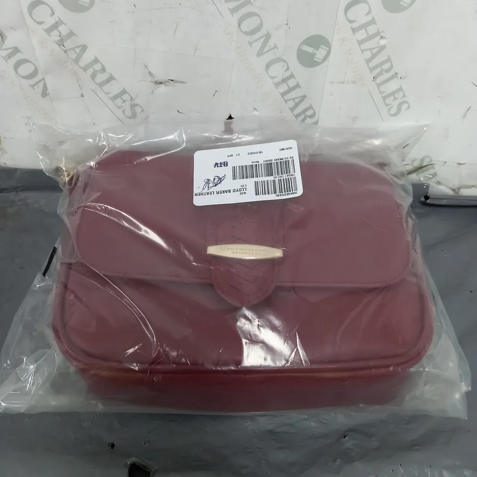 PAUL COSTELLOE RED FAUX LEATHER BAG 