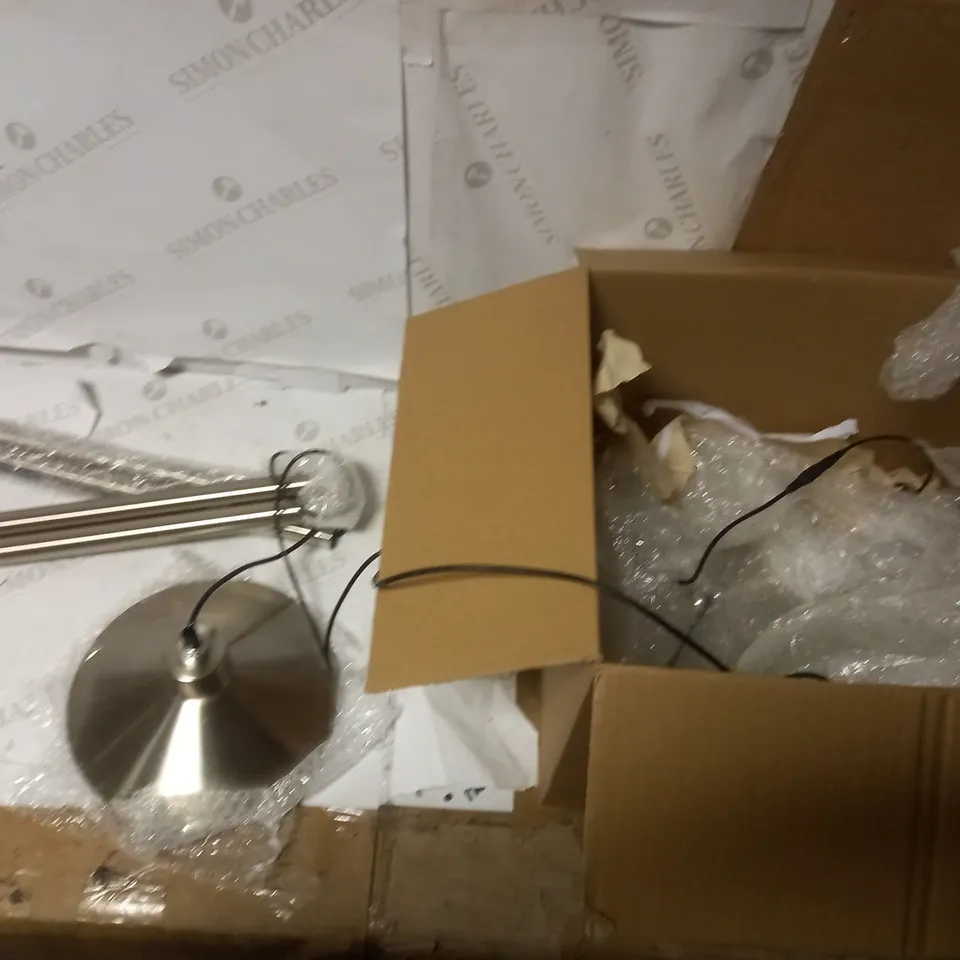 JOHN LEWIS SILVER FLOOR LAMP - BROKEN 